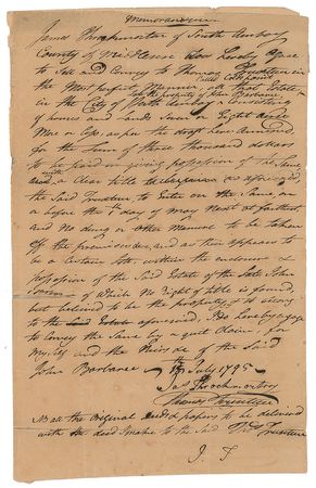 Lot #380 Thomas Truxton Signed Document - Image 1