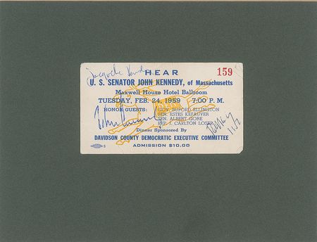 Lot #71 John F. Kennedy, Jacqueline Kennedy, and Robert F. Kennedy Ticket - Image 2