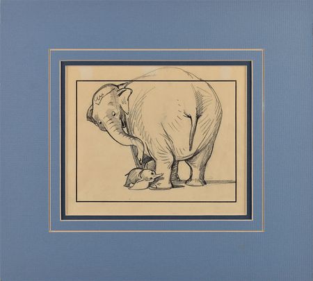 Lot #983 Dumbo and Mrs. Jumbo concept storyboard drawing from Dumbo Concept Storyboard Drawing - Image 2