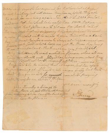 Lot #190 Patrick Henry: Remarkable 1778 letter about the captured Daniel Boone, slave prices, and the forthcoming alliance with France - Image 2