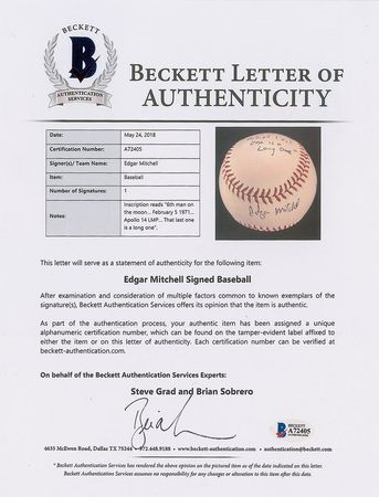 Lot #449 Edgar Mitchell Baseball - Image 5