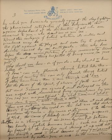 Lot #490 Frank Lloyd Wright: Lovers' quarrel at Wright's Imperial Hotel: 