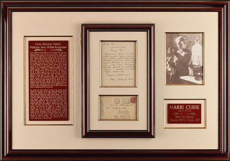 Lot #209 Marie Curie: On her first visit to America, Curie thanks 