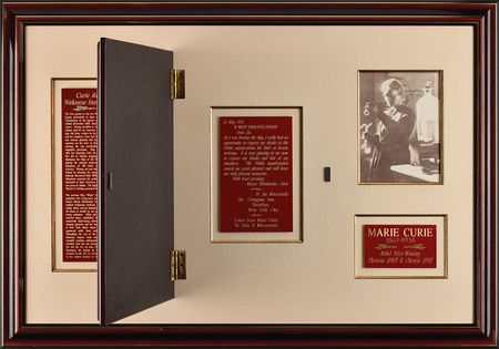 Lot #209 Marie Curie: On her first visit to America, Curie thanks 