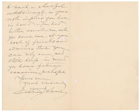 Lot #497 Eastman Johnson Handwritten Letter Signed - Image 2
