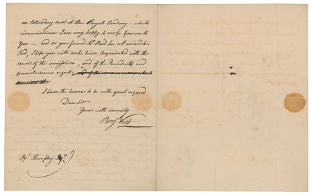 Lot #487 Benjamin West Handwritten Letter Signed - Image 2
