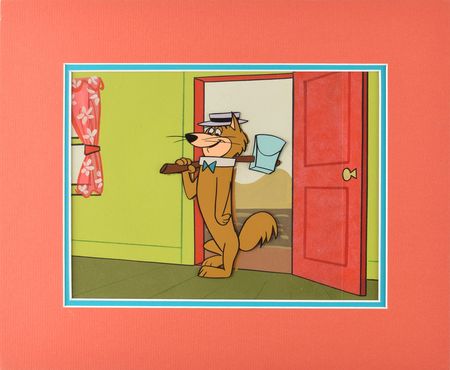 Lot #1067 Hokey Wolf production cel and master background set-up from a Hanna-Barbera cartoon Production Key Master Background Set-Up - Image 1
