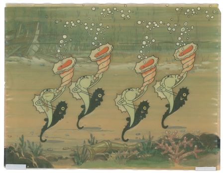 Lot #932 Four Fish production key master background set-up from King Neptune Production Key Master Background Set-Up - Image 1