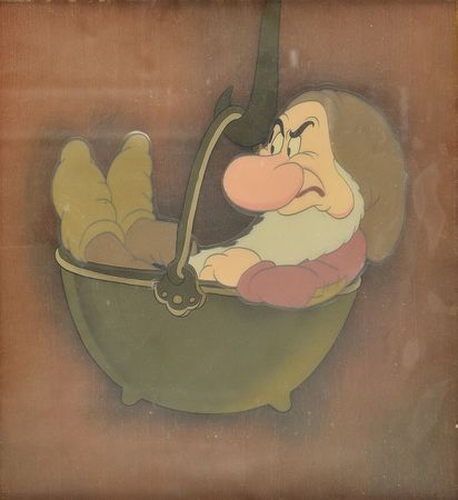 Lot #946 Grumpy production cel from Snow White and the Seven Dwarfs Production Cel - Image 1