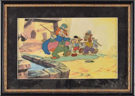 Lot #968 Pinocchio, Honest John, and Gideon production cel from the Pinocchio storybook Production Cel - Image 2