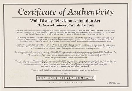 Lot #1039 Winnie the Pooh, Rabbit, and Christopher Robin production cels from The New Adventures of Winnie the Pooh Production Cels - Image 5