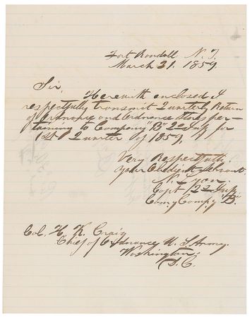 Lot #370 Nathaniel Lyon Handwritten Letter Signed - Image 1
