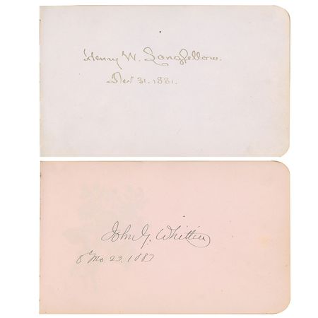 Lot #548 Henry Wadsworth Longfellow and John Greenleaf Whittier Autograph Album - Image 1
