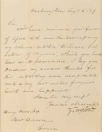 Lot #23 Zachary Taylor: In a scarce letter as
