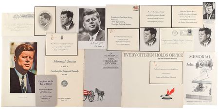 Lot #135 John F. Kennedy Condolence Cards and Memorial Ephemera Group Lot - Image 1