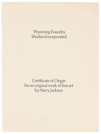 Lot #471 Harry Jackson: Sought-after bronze 