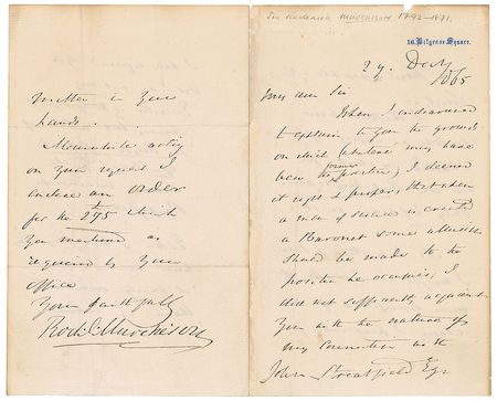 Lot #288 Roderick Murchison Handwritten Letter Signed - Image 1