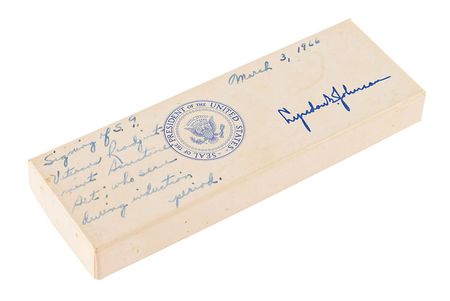 Lot #129 Lyndon B. Johnson: Pen used by LBJ to sign a 'Vietnam GI Bill' - Image 1