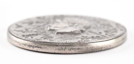 Lot #8073  Grenoble 1968 Winter Olympics Silvered Participation Medal with Box - Image 3