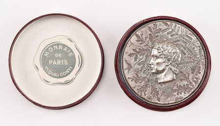 Lot #8073  Grenoble 1968 Winter Olympics Silvered Participation Medal with Box - Image 4