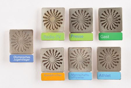 Lot #8081  Munich 1972 Summer Olympics Group of (7) Badges - Image 1