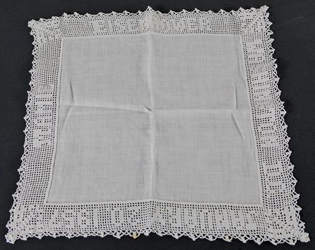 Lot #4106 Dwight D. Eisenhower Inaugural Handkerchief and Button - Image 2