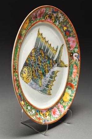 Lot #4005 U. S. Grant's Hand-Painted China Fish Plate - Image 2