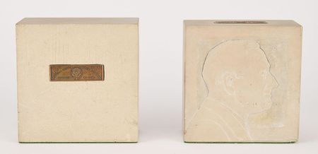 Lot #4084 Franklin D. Roosevelt 1950 White House Stone Bookends - Image 1