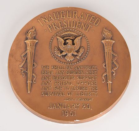 Lot #4123 John F. Kennedy Inaugural Address Plaque - Image 1