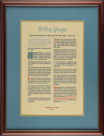 Lot #4083 Franklin D. Roosevelt 1944 'D-Day Prayer' Broadside - Image 2