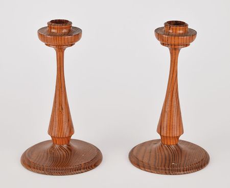 Lot #4156  White House 1927 Wood Candlesticks - Image 1
