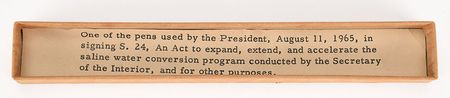 Lot #4130 Lyndon B. Johnson 1965 Saline Water Conversion Act Bill Signing Pen - Image 3
