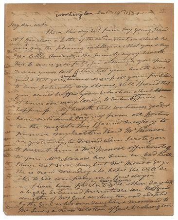Lot #4001 George Washington's Birthday Feast Plate and Andrew Jackson Autograph Letter Signed - Image 3