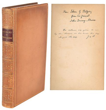 Lot #4049 John Quincy Adams Signed Book: 'Letters on the Masonic Institution' - Image 1