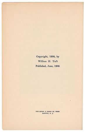 Lot #4075 William H. Taft Signed Book: 'Present Day Problems' - Image 4