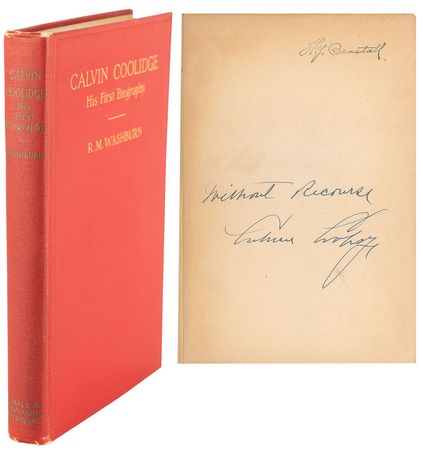 Lot #4077 Calvin Coolidge Signed Book: 'His First Biography' - Image 1