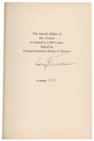 Lot #4096 Harry S. Truman Collection of (24) Signed Books - Image 6