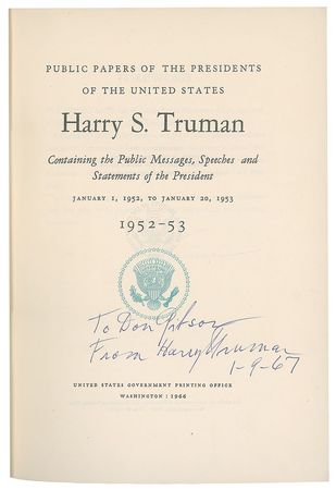 Lot #4098 Harry S. Truman Signed Book Set: 'Public Papers' in Eight Volumes - Image 7