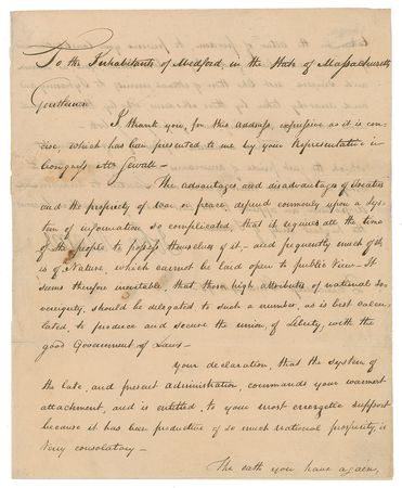 Lot #4045 John Adams Letter Signed - Image 1