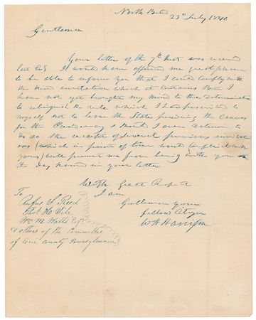 Lot #4052 William Henry Harrison Autograph Letter Signed - Image 1