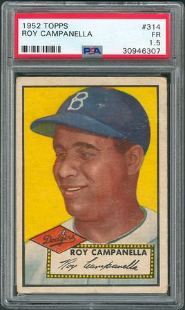 Lot #872 1952 Topps #314 Roy Campanella PSA FR 1.5 Baseball Card - Image 1
