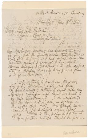 Lot #373 Quincy Adams Gillmore Handwritten Letter Signed - Image 1