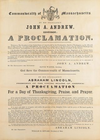 Lot #10 Abraham Lincoln 'National Thanksgiving'