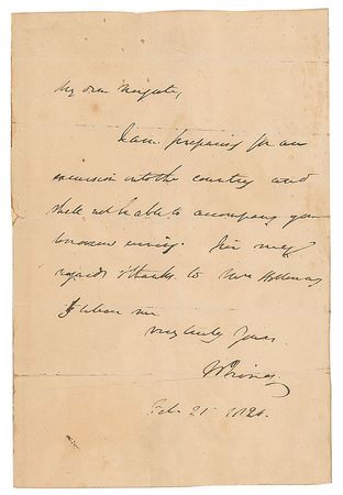 Lot #617 Washington Irving Handwritten Letter Signed - Image 1