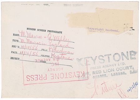 Lot #830 Marilyn Monroe and Arthur Miller Photograph - Image 2