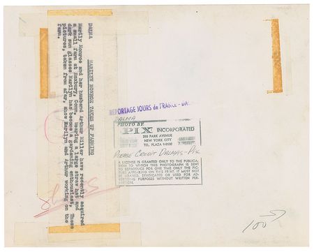 Lot #831 Marilyn Monroe and Arthur Miller Photograph - Image 2