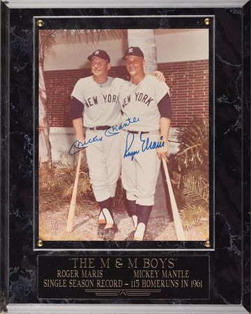 Lot #877 Mickey Mantle and Roger Maris Signed Photograph - Image 1