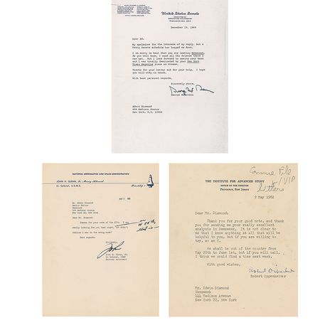 Lot #183 Robert Oppenheimer: The 'father of the atomic bomb' writes to the editor of Newsweek - Image 1