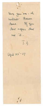 Lot #610 Theodore Dreiser Letter and Note - Image 3