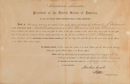 Lot #8 Abraham Lincoln: Desirable 1863 appointment